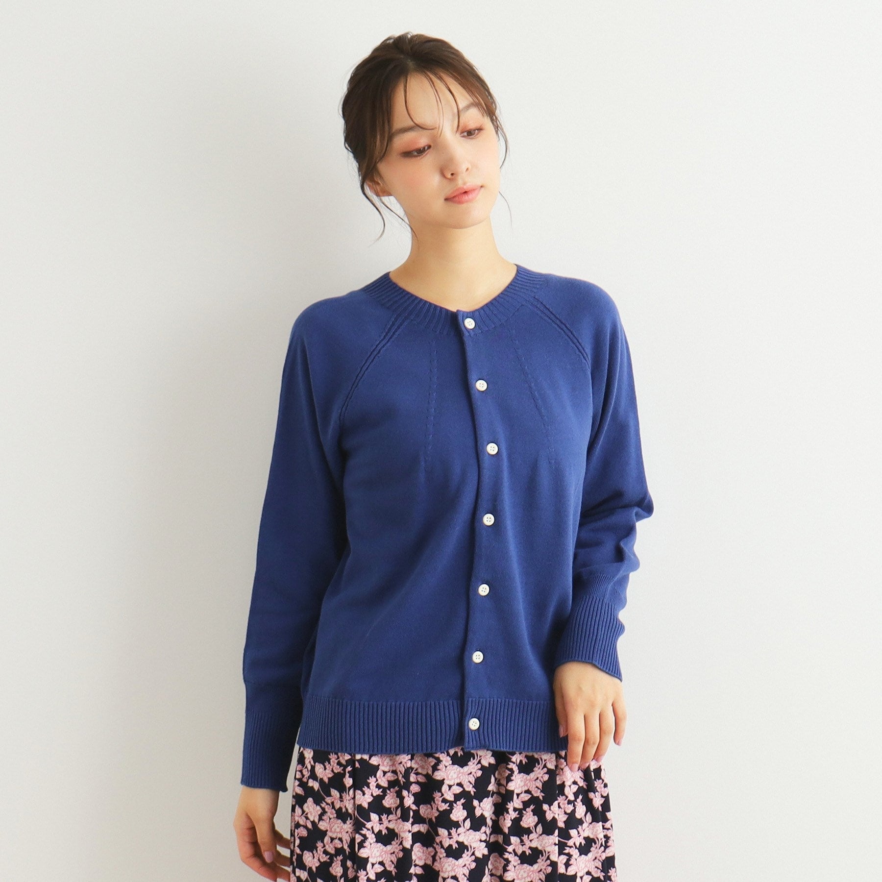 ローラ アシュレイ LAURA ASHLEY コットンカシミヤカーディガン （グリーン(022)） グリーン(022)