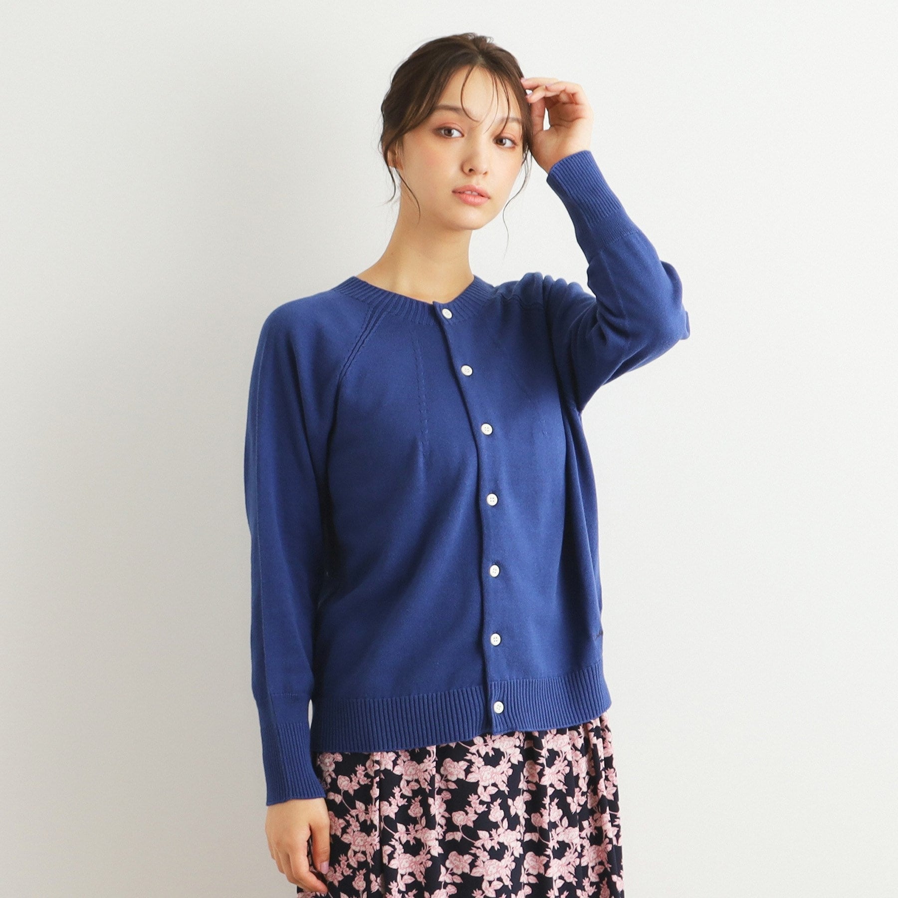 ローラ アシュレイ LAURA ASHLEY コットンカシミヤカーディガン （グリーン(022)） グリーン(022)