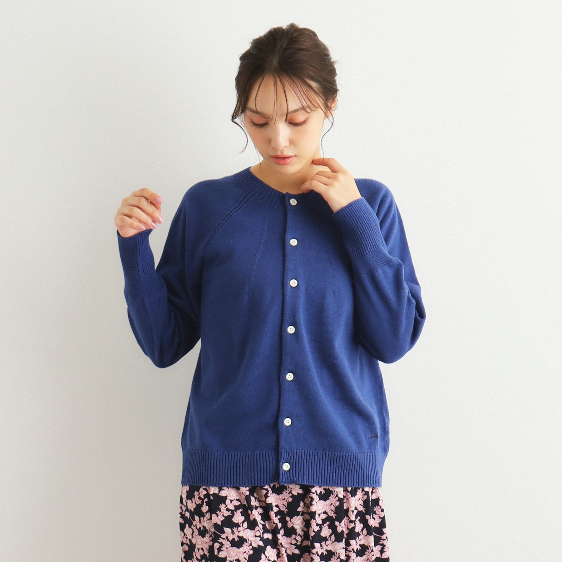 ローラ アシュレイ LAURA ASHLEY コットンカシミヤカーディガン （ブルー(093)） ブルー(093)