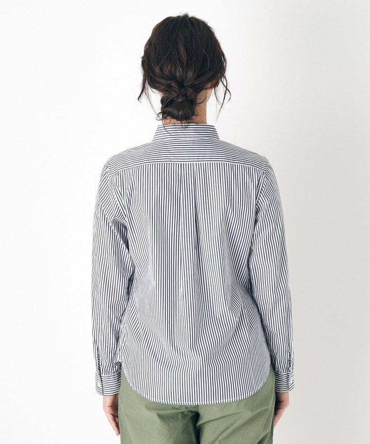 ローラ アシュレイ LAURA ASHLEY 【Lサイズあり／日本製／ワンマイルウエア】丸衿ロゴ刺しゅうシャツ （ブラック(219)） ブラック(219)