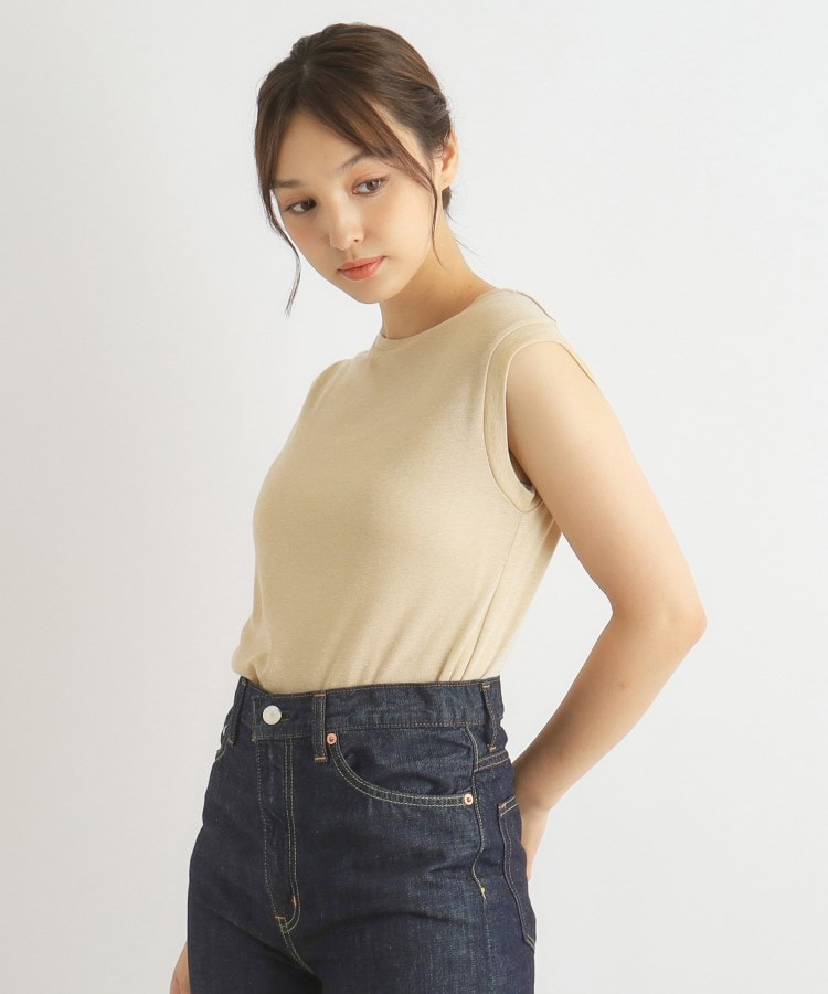 ローラ アシュレイ LAURA ASHLEY 【日本製/3colors】ラメフライス タンクトップ （ライトベージュ(051)） ライトベージュ(051)