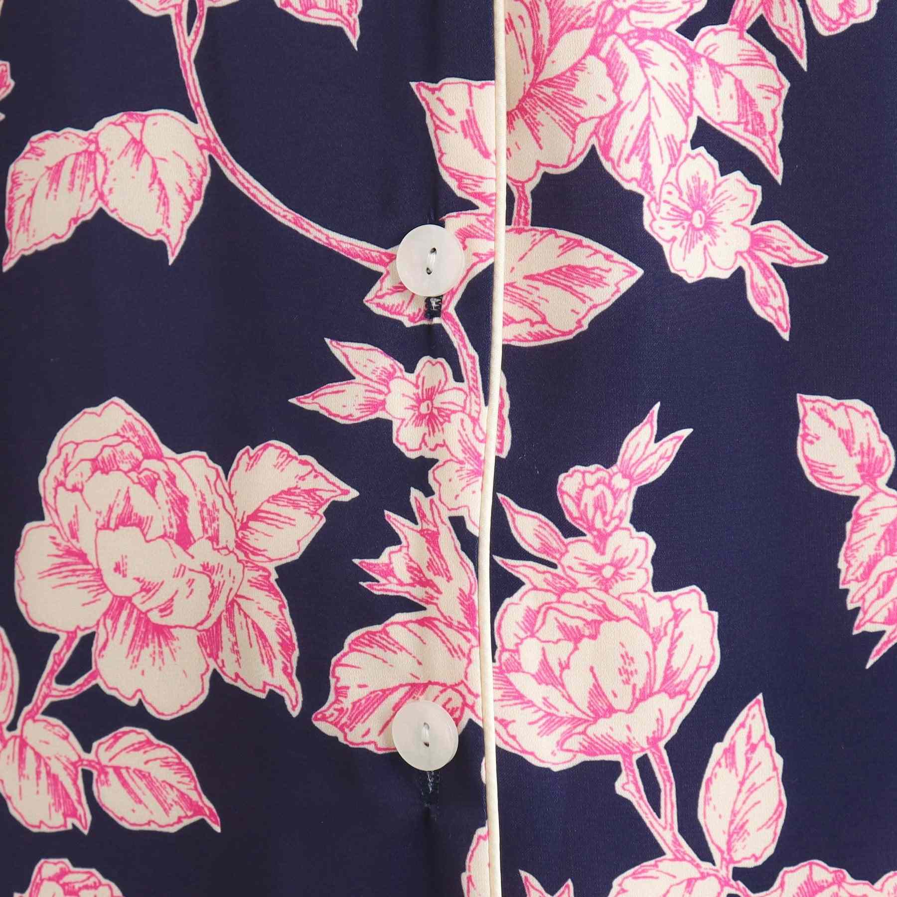ローラ アシュレイ LAURA ASHLEY 【収納袋付き/サテン】ポリントン ローゼズ柄 携帯パジャマ
