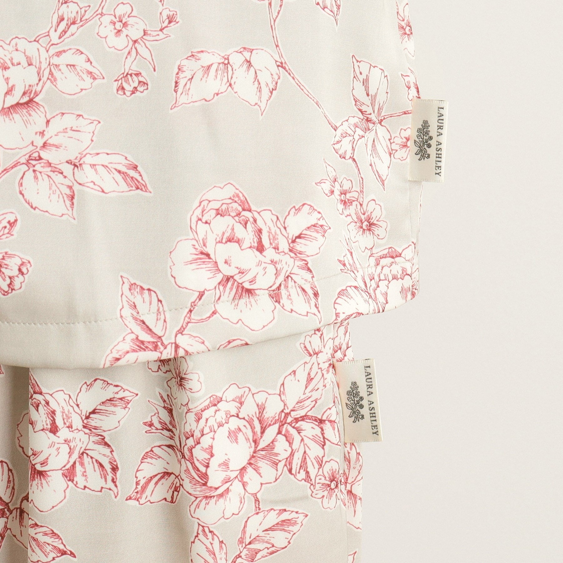 ローラ アシュレイ LAURA ASHLEY 【収納袋付き/サテン】ポリントン ローゼズ柄 携帯パジャマ