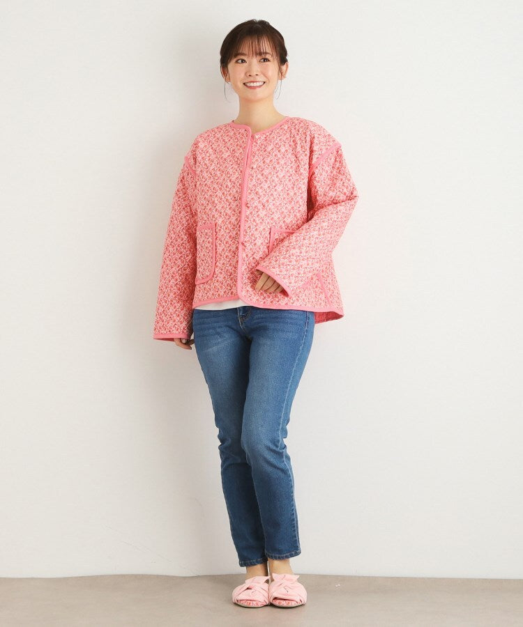 ローラ アシュレイ LAURA ASHLEY コッタムコーンフラワー柄 リバーシブル キルトジャケット （イエロー(132)） イエロー(132)
