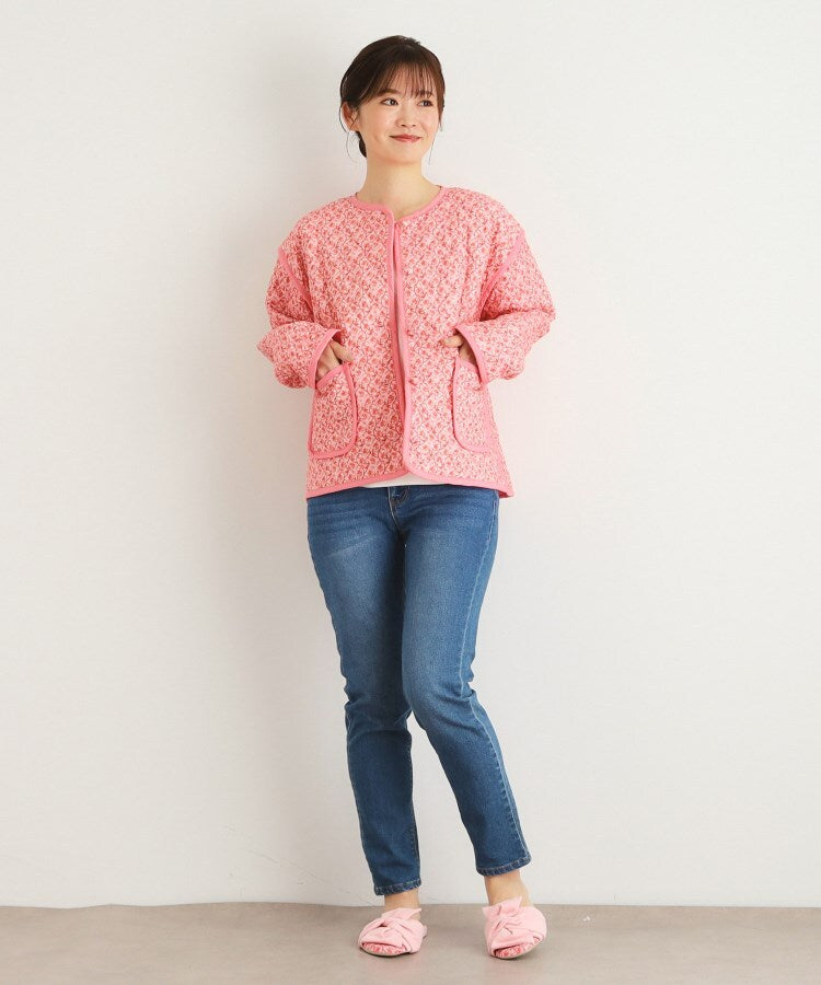 ローラ アシュレイ LAURA ASHLEY コッタムコーンフラワー柄 リバーシブル キルトジャケット （イエロー(132)） イエロー(132)