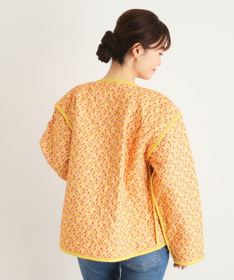 ローラ アシュレイ LAURA ASHLEY コッタムコーンフラワー柄 リバーシブル キルトジャケット （イエロー(132)） イエロー(132)