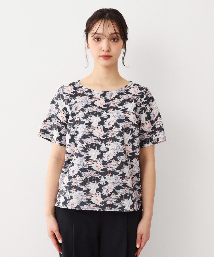 ローラ アシュレイ LAURA ASHLEY 【WEB限定／MーLL3サイズ／コットン100％／上下セット／洗える】リヴィエラ柄 セットアップ （ネイビー(194)） ネイビー(194)
