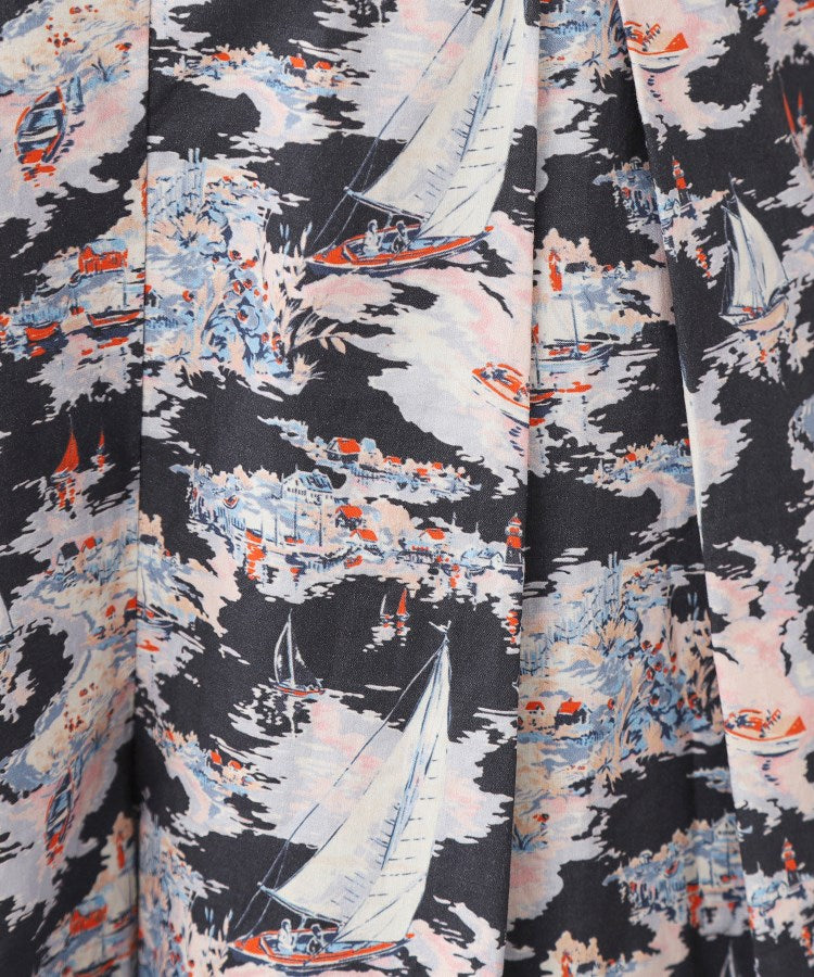 ローラ アシュレイ LAURA ASHLEY 【WEB限定／MーLL3サイズ／コットン100％／上下セット／洗える】リヴィエラ柄 セットアップ （ネイビー(194)） ネイビー(194)