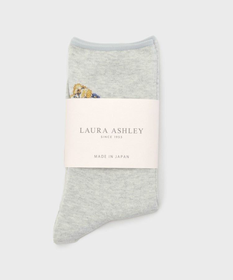 ローラ アシュレイ LAURA ASHLEY 【日本製】ウェストウェルバンチ柄 靴下 （ホワイト(101)） ホワイト(101)