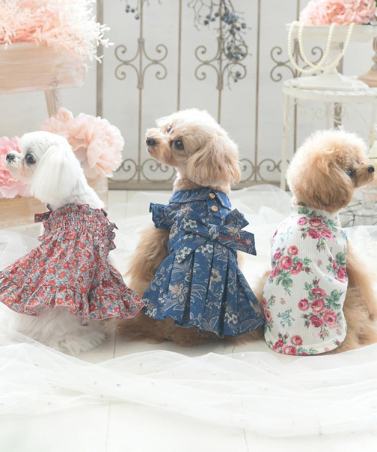 ローラ アシュレイ LAURA ASHLEY マーブルック柄 ドッグウエア （ネイビー(194)） ネイビー(194)