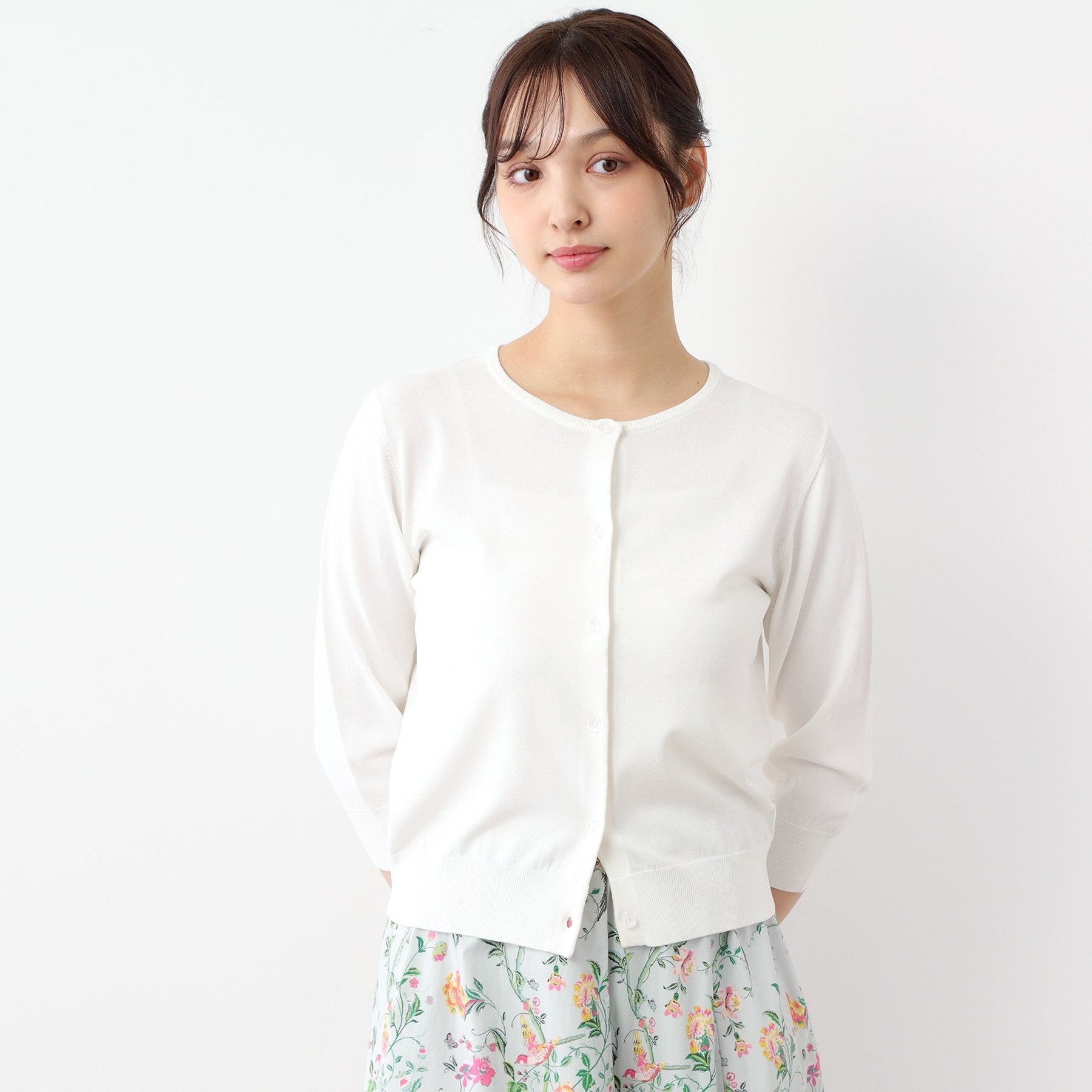 ローラ アシュレイ LAURA ASHLEY 【装飾クリアボタン】 ベーシックカーディガン （ネイビー(094)） ネイビー(094)