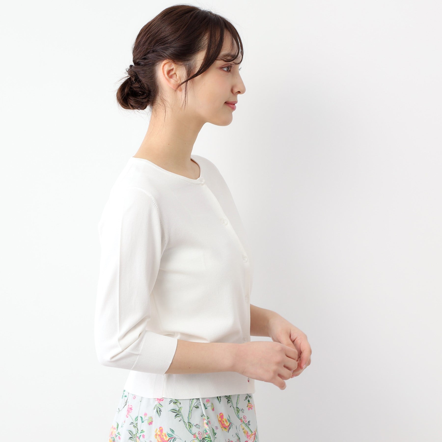 ローラ アシュレイ LAURA ASHLEY 【装飾クリアボタン】 ベーシックカーディガン （ネイビー(094)） ネイビー(094)