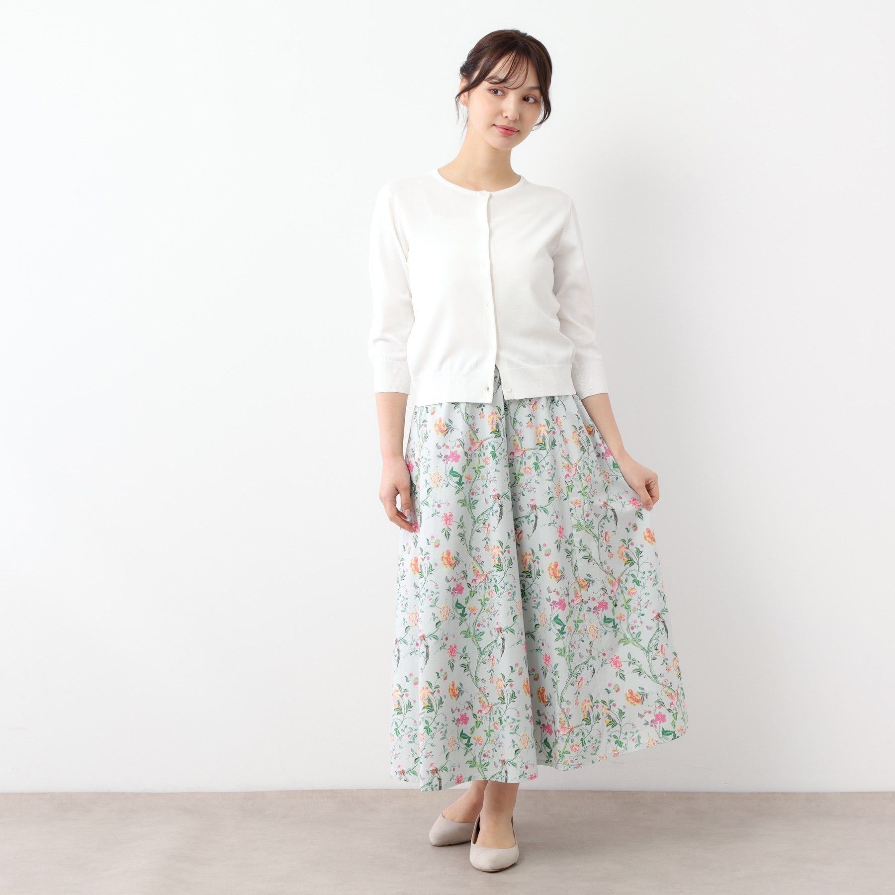 ローラ アシュレイ LAURA ASHLEY 【装飾クリアボタン】 ベーシックカーディガン （ネイビー(094)） ネイビー(094)