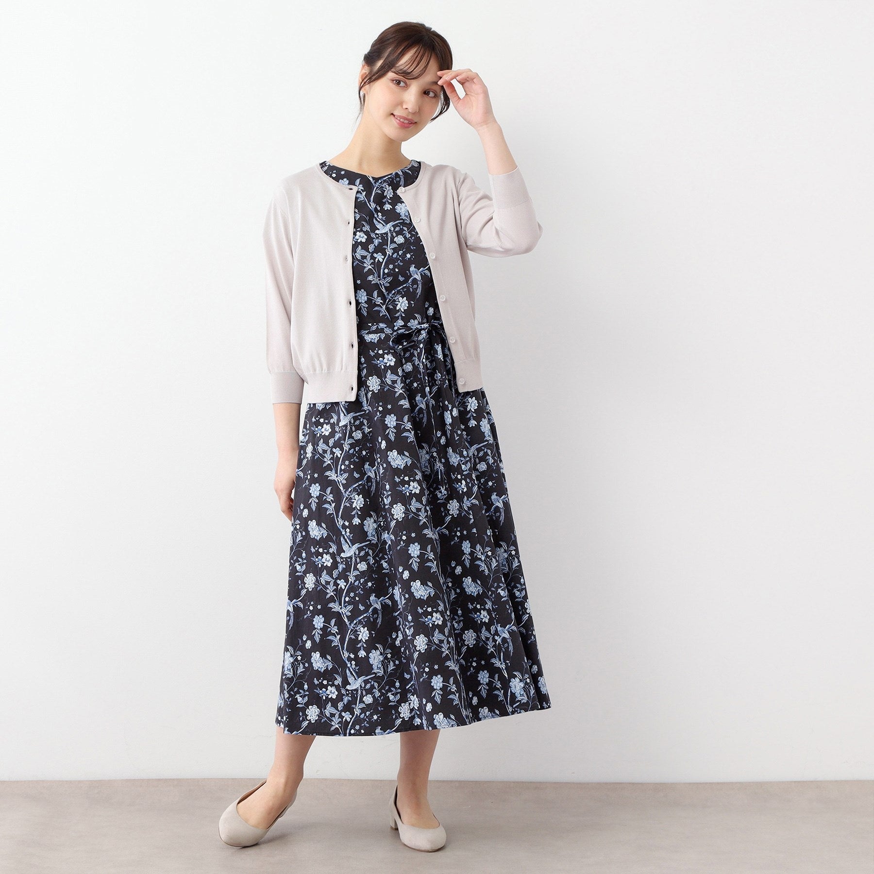 ローラ アシュレイ LAURA ASHLEY 【装飾クリアボタン】 ベーシックカーディガン （ネイビー(094)） ネイビー(094)