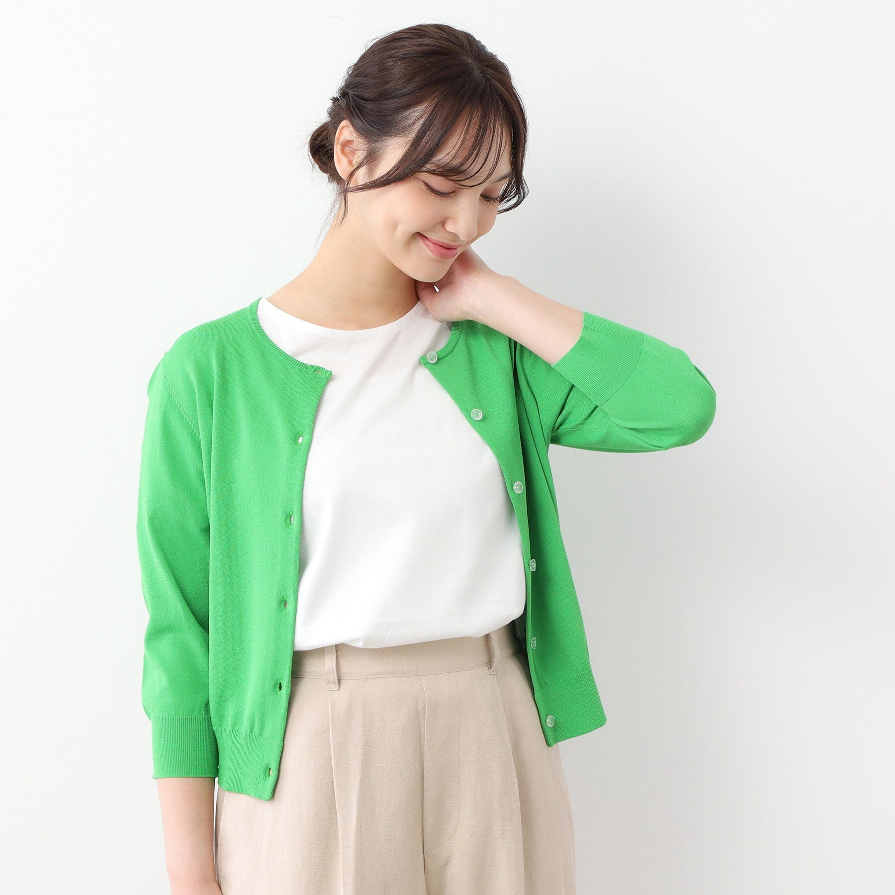 ローラ アシュレイ LAURA ASHLEY 【装飾クリアボタン】 ベーシックカーディガン （ネイビー(094)） ネイビー(094)