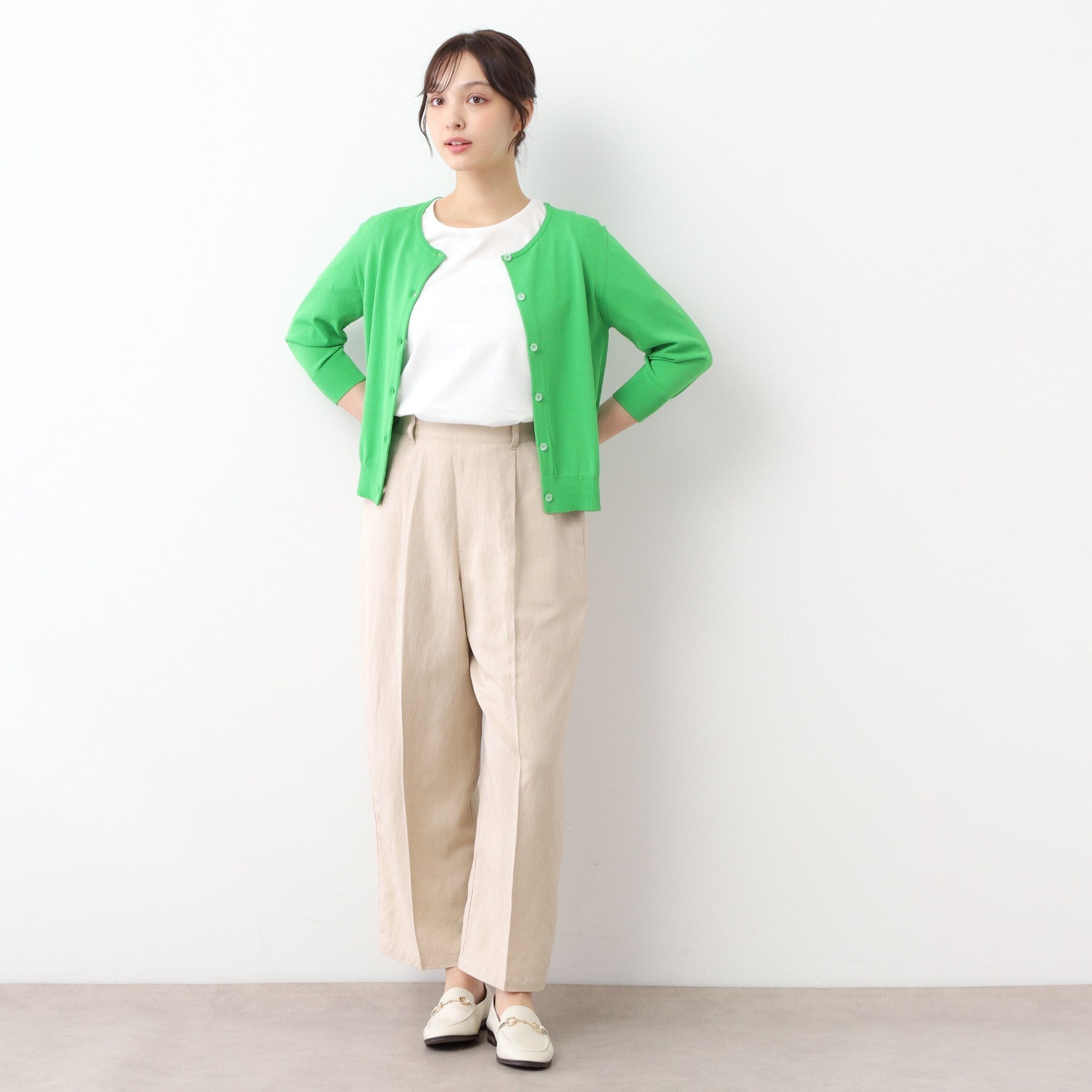 ローラ アシュレイ LAURA ASHLEY 【装飾クリアボタン】 ベーシックカーディガン （ネイビー(094)） ネイビー(094)