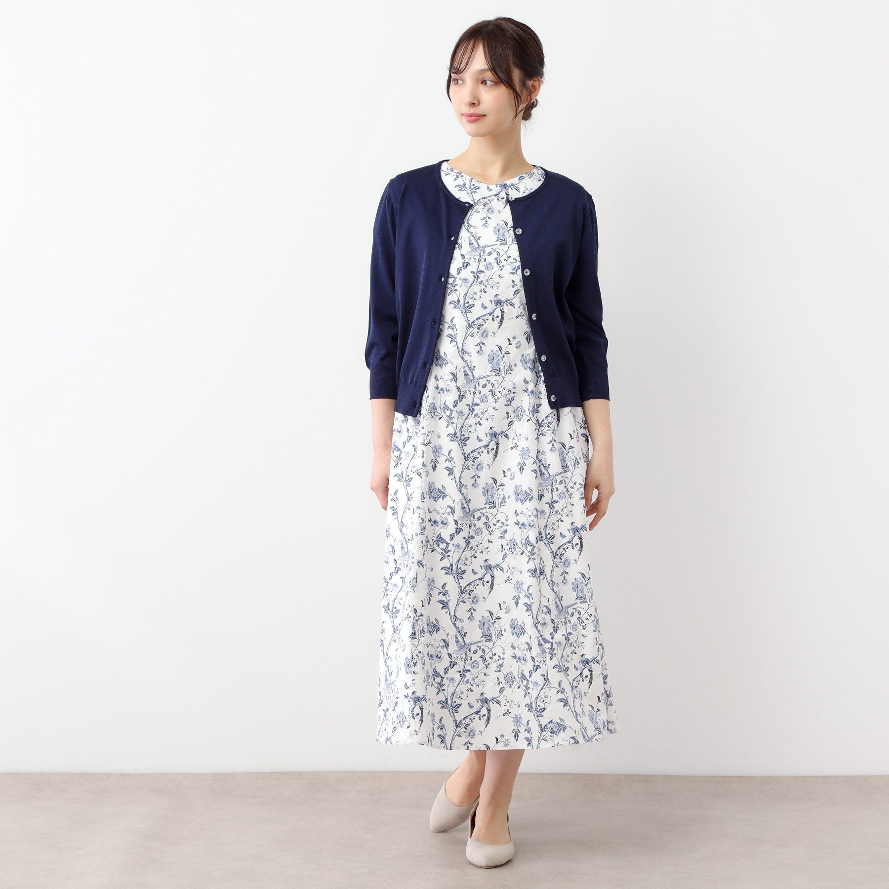 ローラ アシュレイ LAURA ASHLEY 【装飾クリアボタン】 ベーシックカーディガン （ネイビー(094)） ネイビー(094)