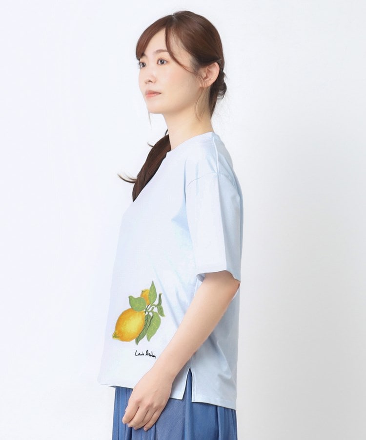 ローラ アシュレイ LAURA ASHLEY 【UVカット／コットン100％】レモン グローブ柄 Tシャツ （オフホワイト(003)） オフホワイト(003)