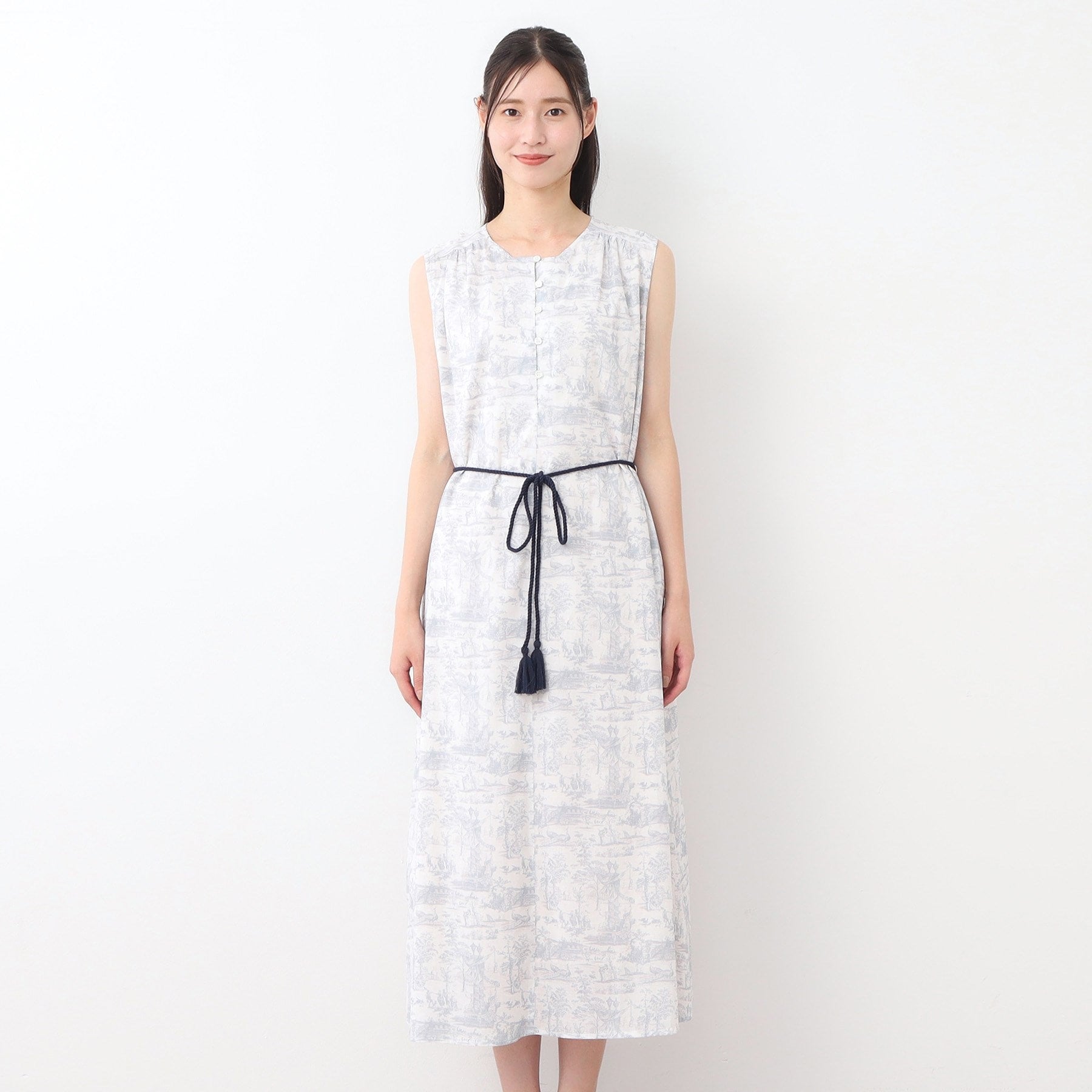 ローラ アシュレイ LAURA ASHLEY 【コットン100％／同柄アイテムあり】ブレイスミス トワル柄 ワンピース （ネイビー(194)） ネイビー(194)