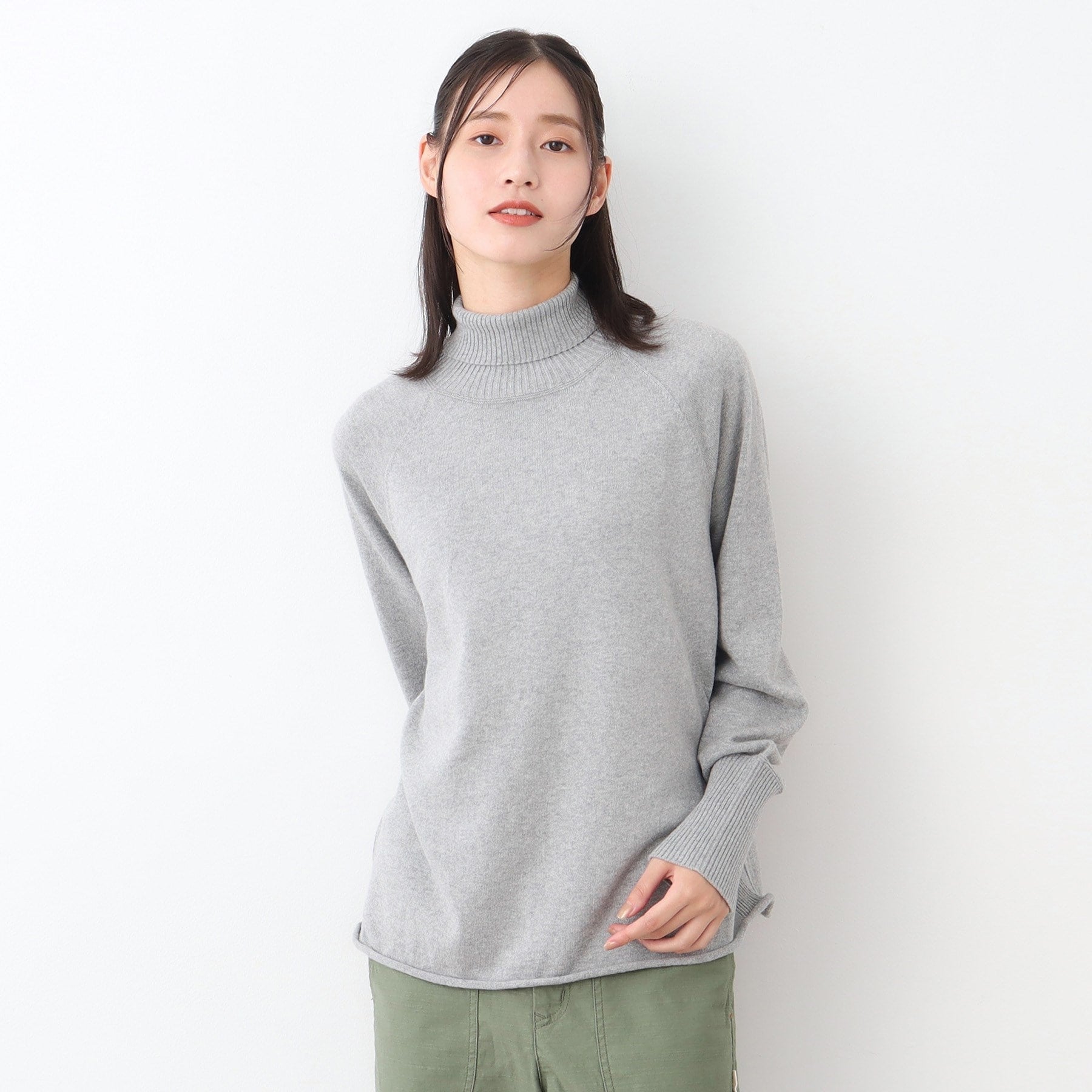 ローラ アシュレイ LAURA ASHLEY 【日本製】コンパクトヤーン ハイネックプルオーバー （グレー(012)） グレー(012)