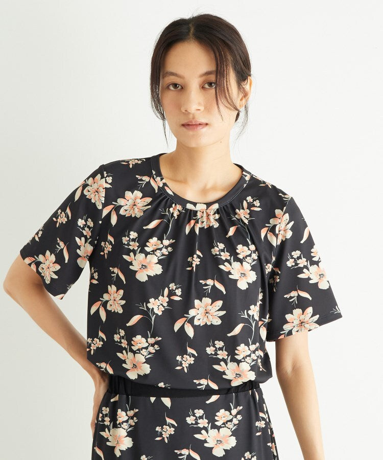 ローラ アシュレイ LAURA ASHLEY 【洗える／ジャージ素材／同柄アイテムあり】ミラ柄プルオーバー （ブラック(119)） ブラック(119)