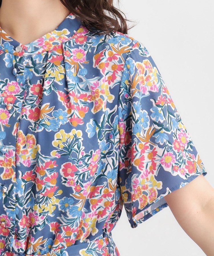 ローラ アシュレイ LAURA ASHLEY 【WEB限定／洗える】ハニーボーン柄 ワンピース （ブルー(192)） ブルー(192)