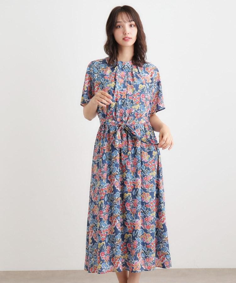 ローラ アシュレイ LAURA ASHLEY 【WEB限定／洗える】ハニーボーン柄 ワンピース （ブルー(192)） ブルー(192)