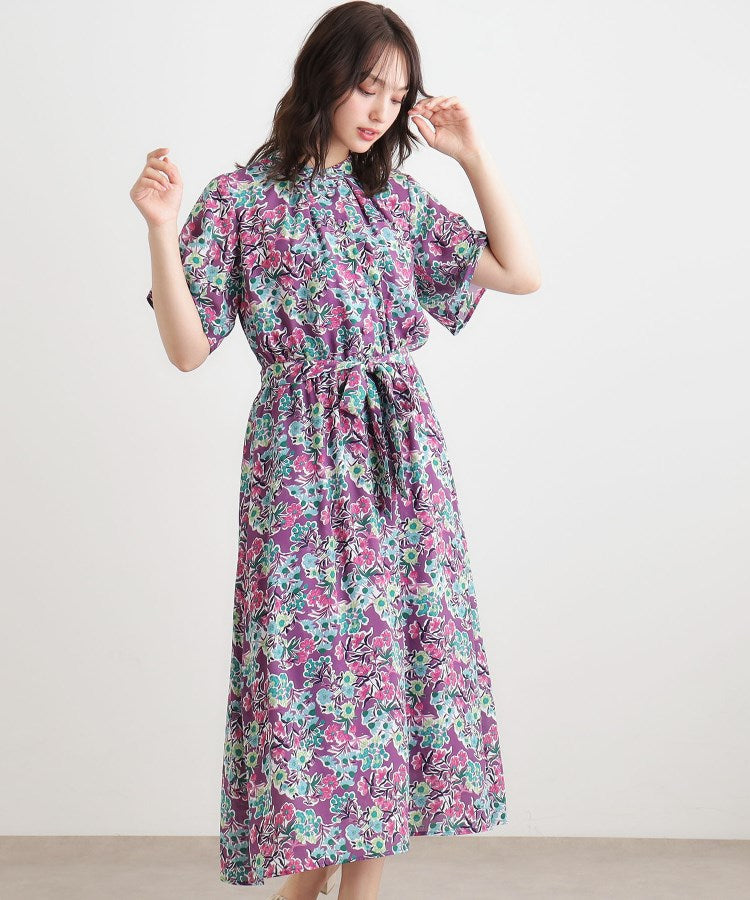 ローラ アシュレイ LAURA ASHLEY 【WEB限定／洗える】ハニーボーン柄 ワンピース （ブルー(192)） ブルー(192)