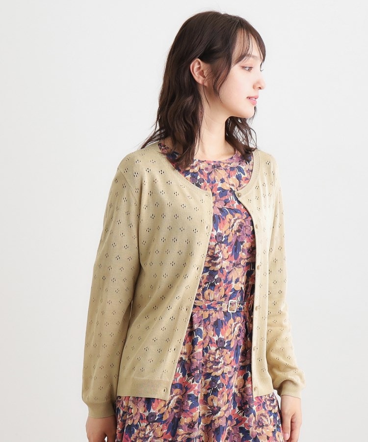 ローラ アシュレイ LAURA ASHLEY 【人気デザイン！アイレット入り】カーディガン （チャコールグレー(014)） チャコールグレー(014)