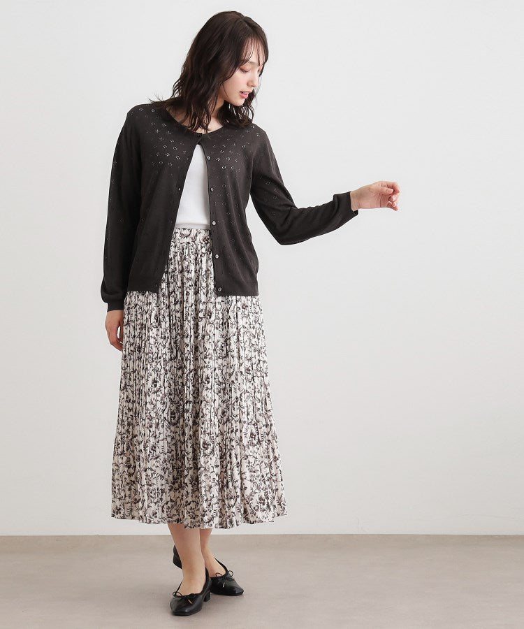 ローラ アシュレイ LAURA ASHLEY 【人気デザイン！アイレット入り】カーディガン （チャコールグレー(014)） チャコールグレー(014)