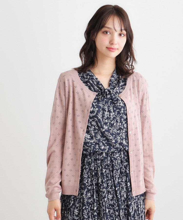 ローラ アシュレイ LAURA ASHLEY 【人気デザイン！アイレット入り】カーディガン （チャコールグレー(014)） チャコールグレー(014)