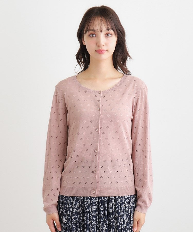 ローラ アシュレイ LAURA ASHLEY 【人気デザイン！アイレット入り】カーディガン （チャコールグレー(014)） チャコールグレー(014)