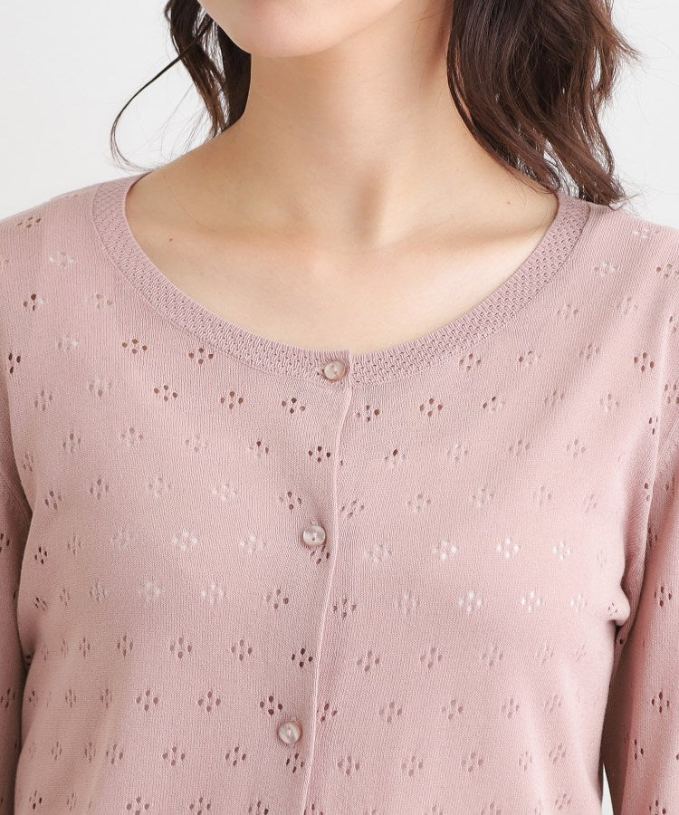 ローラ アシュレイ LAURA ASHLEY 【人気デザイン！アイレット入り】カーディガン （チャコールグレー(014)） チャコールグレー(014)
