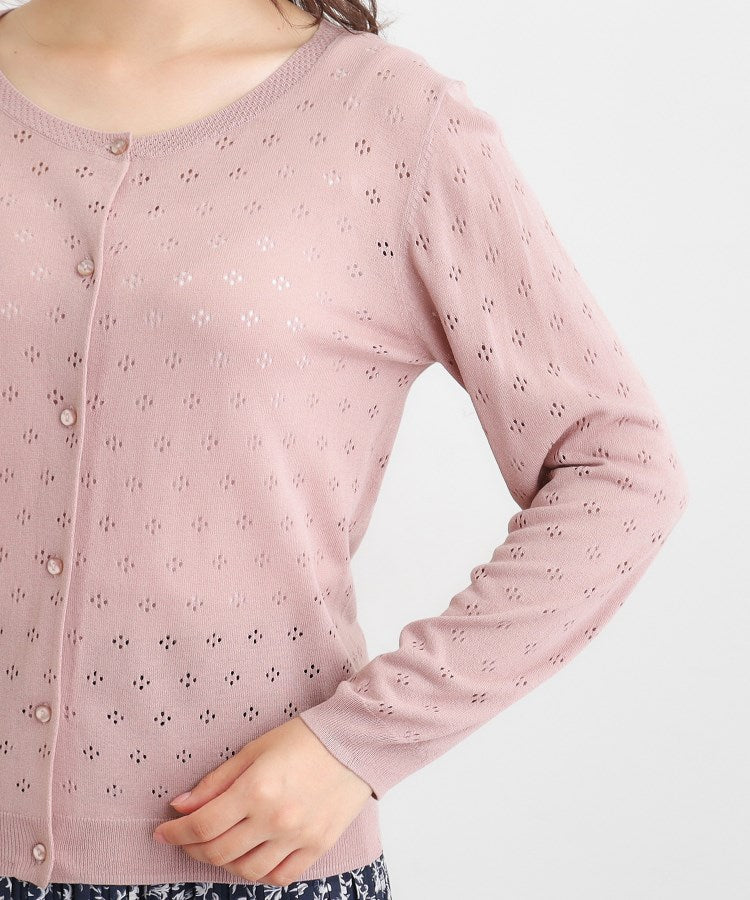 ローラ アシュレイ LAURA ASHLEY 【人気デザイン！アイレット入り】カーディガン （チャコールグレー(014)） チャコールグレー(014)