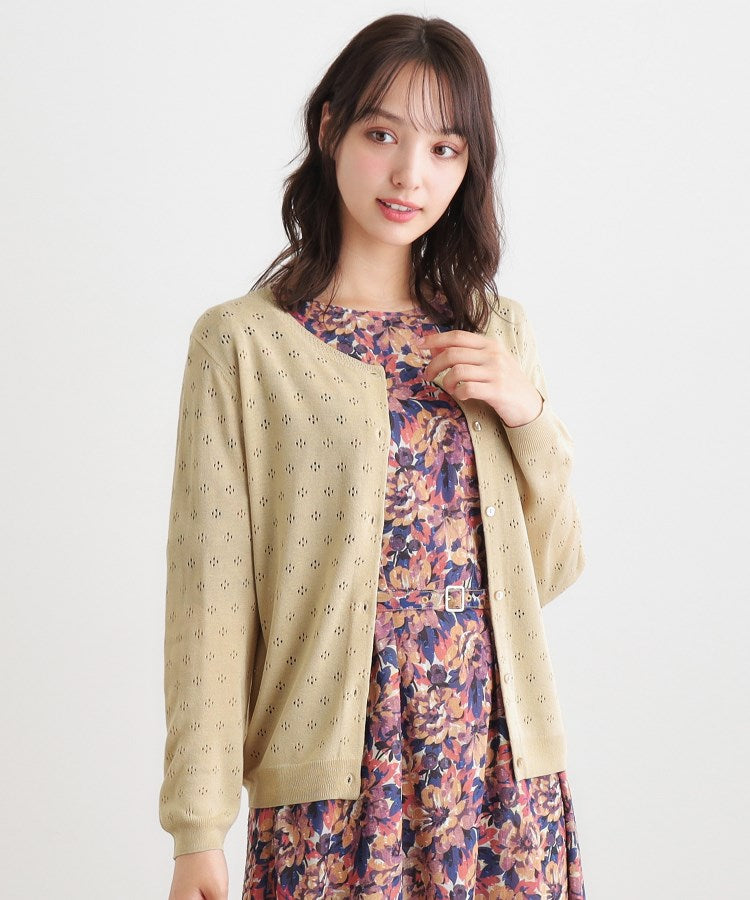 ローラ アシュレイ LAURA ASHLEY 【人気デザイン！アイレット入り】カーディガン （チャコールグレー(014)） チャコールグレー(014)