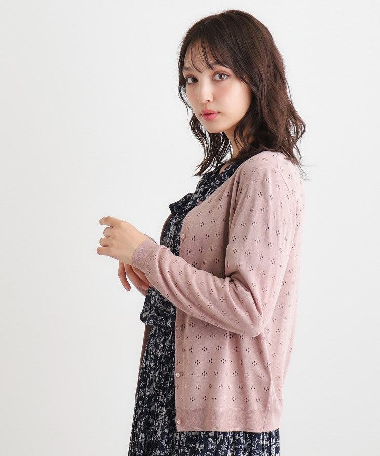 ローラ アシュレイ LAURA ASHLEY 【人気デザイン！アイレット入り】カーディガン （ピンク(075)） ピンク(075)