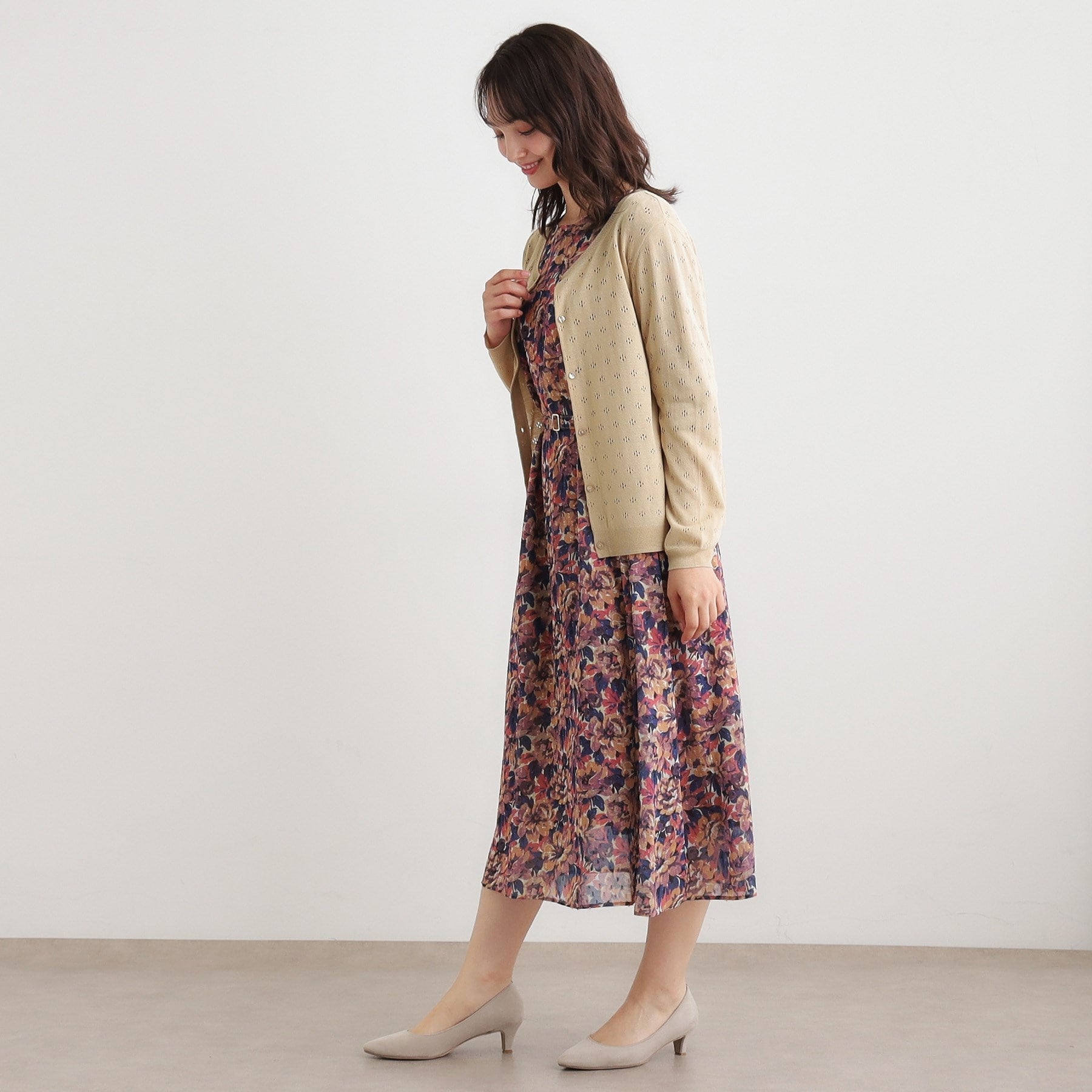 ローラ アシュレイ LAURA ASHLEY 【人気デザイン！アイレット入り】カーディガン （ライトグレー(010)） ライトグレー(010)