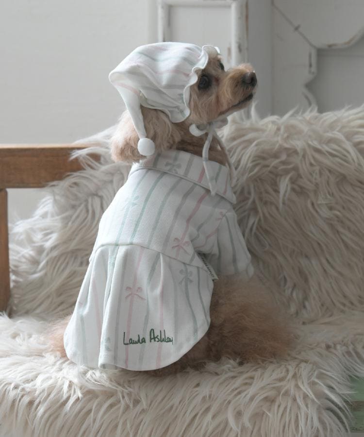ローラ アシュレイ LAURA ASHLEY ペインタリー ボウ ストライプ柄 ドッグウエア【返品不可商品】 （ホワイト(102)） ホワイト(102)