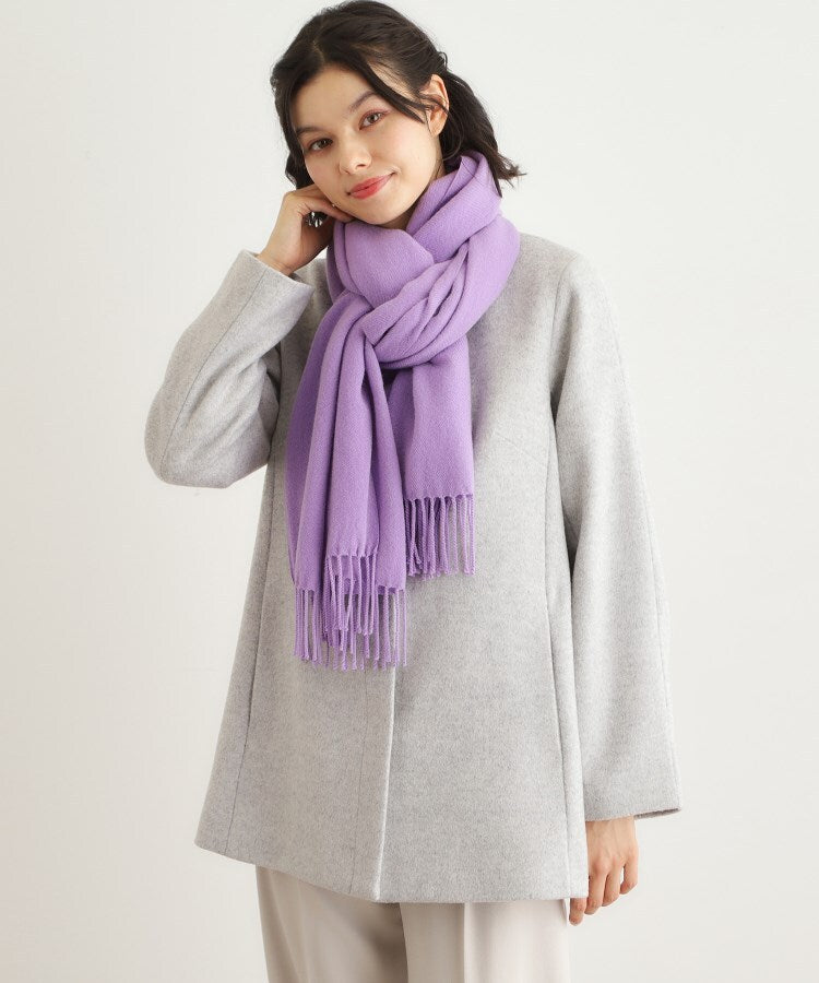 ローラ アシュレイ LAURA ASHLEY 【カシミヤ混】無地ストール （ブラック(019)） ブラック(019)