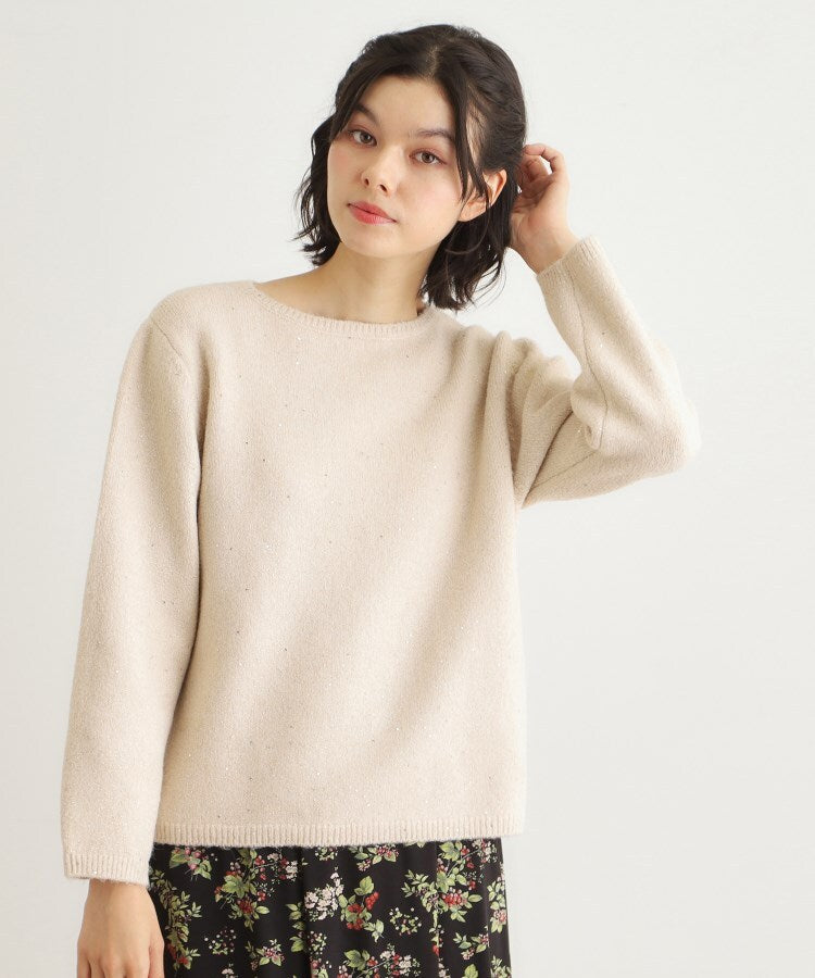 ローラ アシュレイ LAURA ASHLEY 【洗える／ウール混】ミニスパンコール プルオーバーニット （ライトベージュ(051)） ライトベージュ(051)