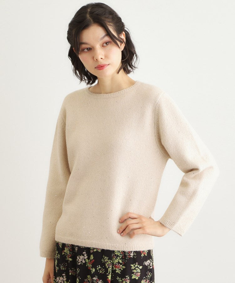 ローラ アシュレイ LAURA ASHLEY 【洗える／ウール混】ミニスパンコール プルオーバーニット （ライトベージュ(051)） ライトベージュ(051)