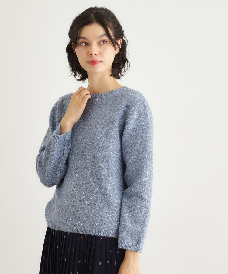 ローラ アシュレイ LAURA ASHLEY 【洗える／ウール混】ミニスパンコール プルオーバーニット （ライトベージュ(051)） ライトベージュ(051)
