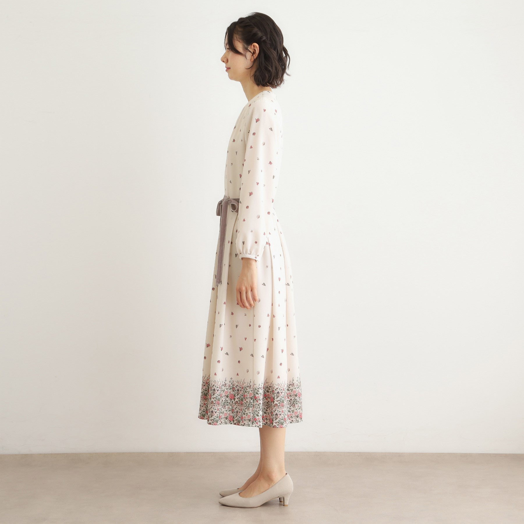 ローラ アシュレイ LAURA ASHLEY 【洗える／同柄アイテムあり】ライリー バタフライズ柄 ワンピース （ベージュ(152)） ベージュ(152)