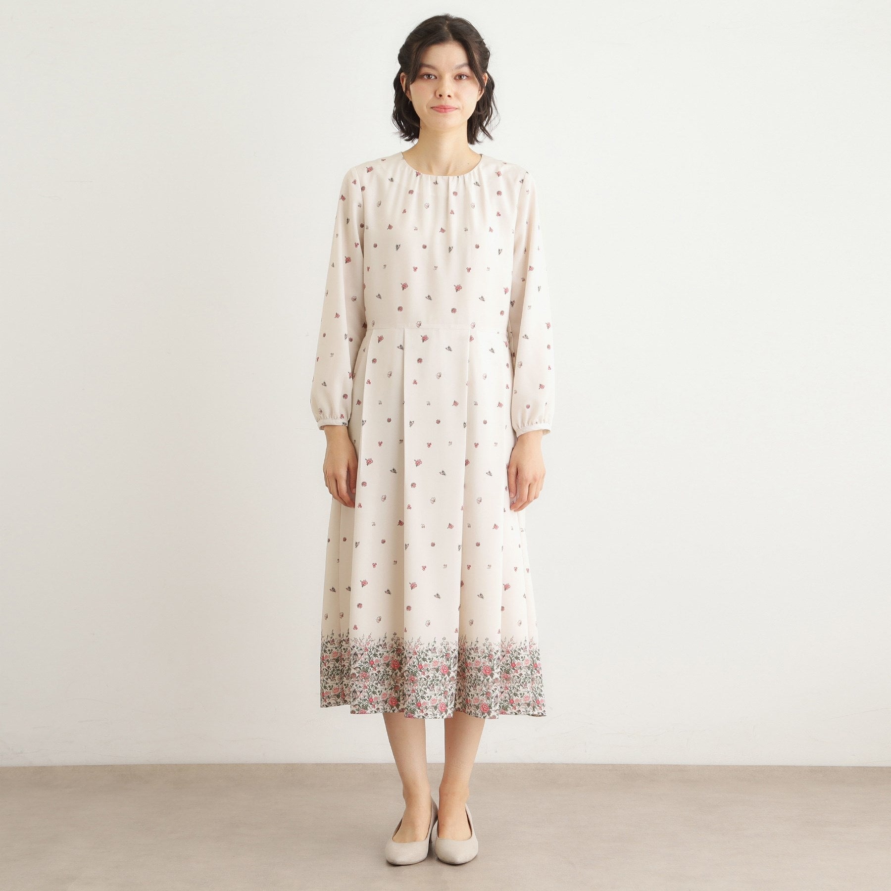 ローラ アシュレイ LAURA ASHLEY 【洗える／同柄アイテムあり】ライリー バタフライズ柄 ワンピース （ベージュ(152)） ベージュ(152)