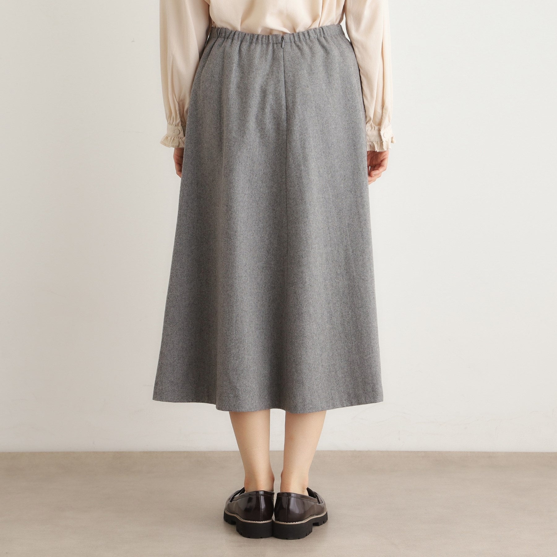 ローラ アシュレイ LAURA ASHLEY 【ウール混】フレアスカート （ライトグレー(011)） ライトグレー(011)