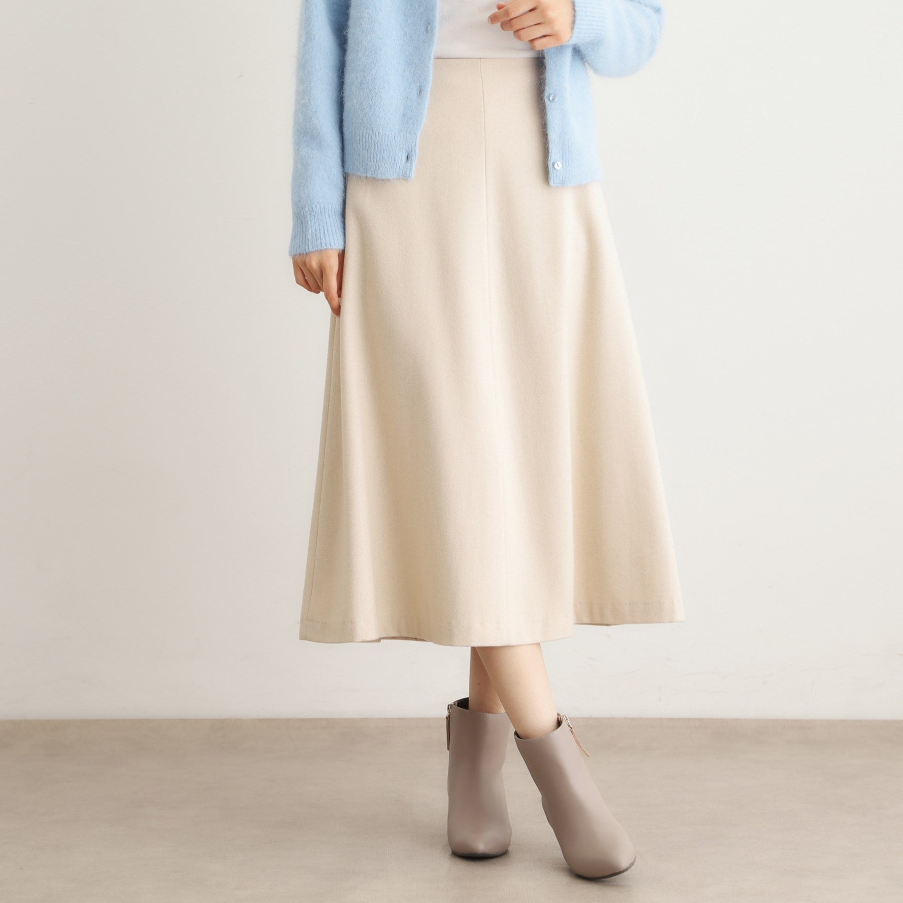 ローラ アシュレイ LAURA ASHLEY 【ウール混】フレアスカート （アイボリー(004)） アイボリー(004)