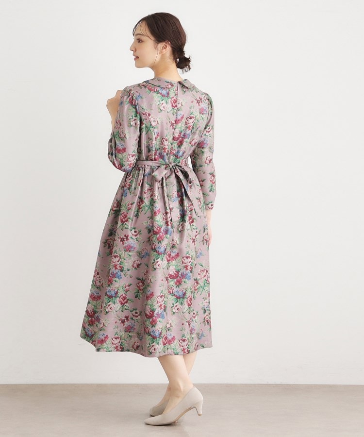 ローラ アシュレイ LAURA ASHLEY 【WEB限定／9分袖／M＿LL 3サイズ】ペンブリー柄 シャンタンワンピース （ピンク(175)） ピンク(175)