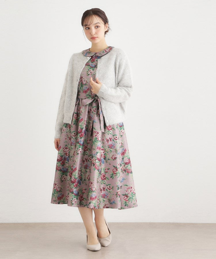 ローラ アシュレイ LAURA ASHLEY 【WEB限定／9分袖／M＿LL 3サイズ】ペンブリー柄 シャンタンワンピース （ピンク(175)） ピンク(175)