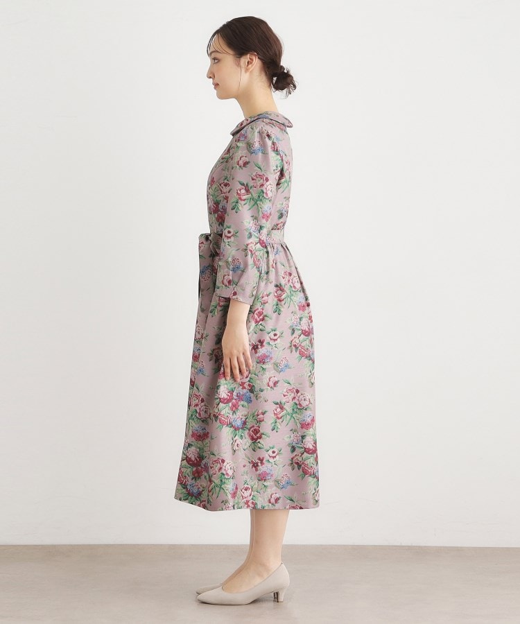 ローラ アシュレイ LAURA ASHLEY 【WEB限定／9分袖／M＿LL 3サイズ】ペンブリー柄 シャンタンワンピース （ピンク(175)） ピンク(175)