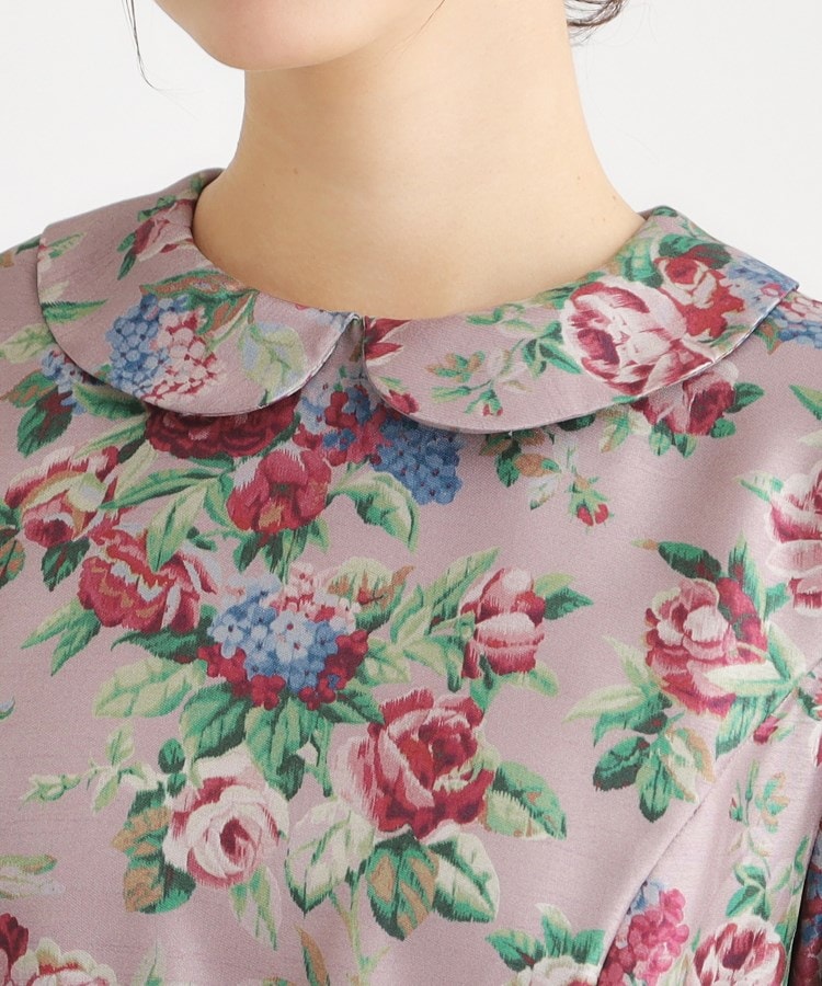 ローラ アシュレイ LAURA ASHLEY 【WEB限定／9分袖／M＿LL 3サイズ】ペンブリー柄 シャンタンワンピース （ピンク(175)） ピンク(175)